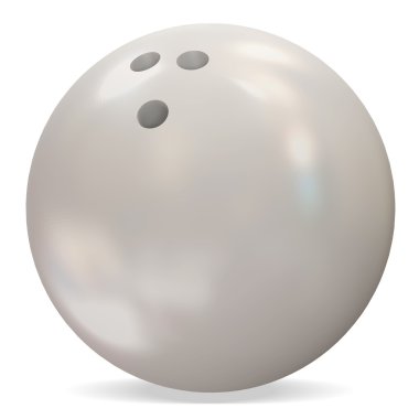 3d White Bowling Ball on white background clipart