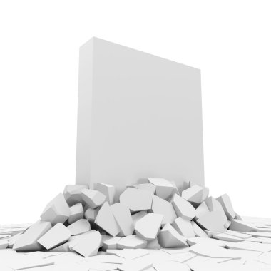 Abstract Illustration of Solid Concrete Block Breaking Through From Floor clipart