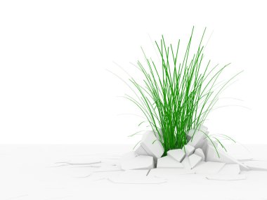 Abstract illustration of Grass Growing Through Crack clipart