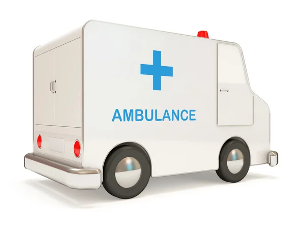 白い背景の救急車の車 — ストック写真