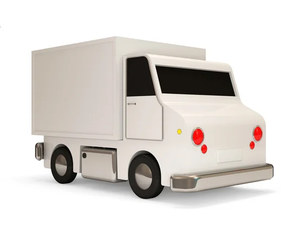 White Delivery Van on white background — Stock Photo, Image