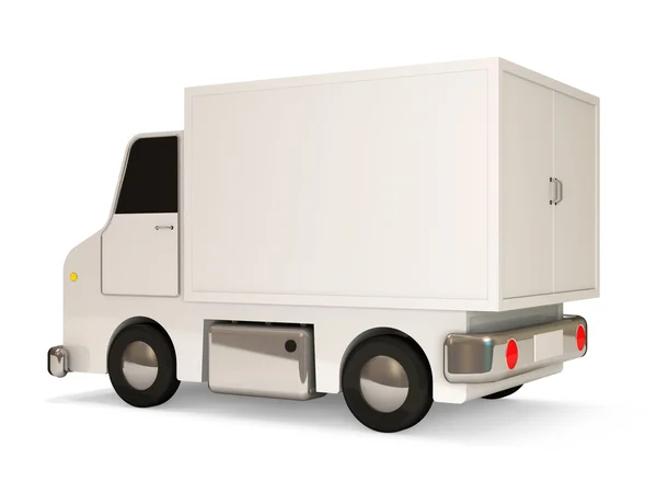 White Delivery Van on white background — Stock Photo, Image