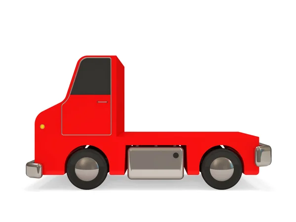 Красный фургон на белом фоне — стоковое фото