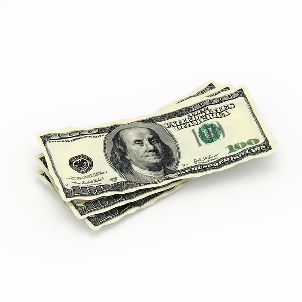 Beyaz zemin üzerinde dolar — Stok fotoğraf