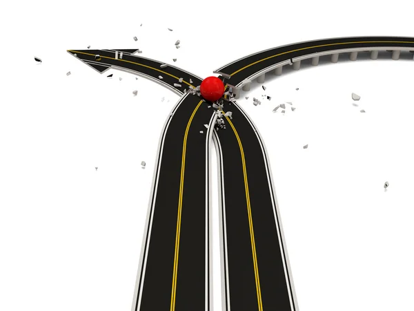 沥青路面在形状的箭头 (成功概念的抽象插图) — 图库照片