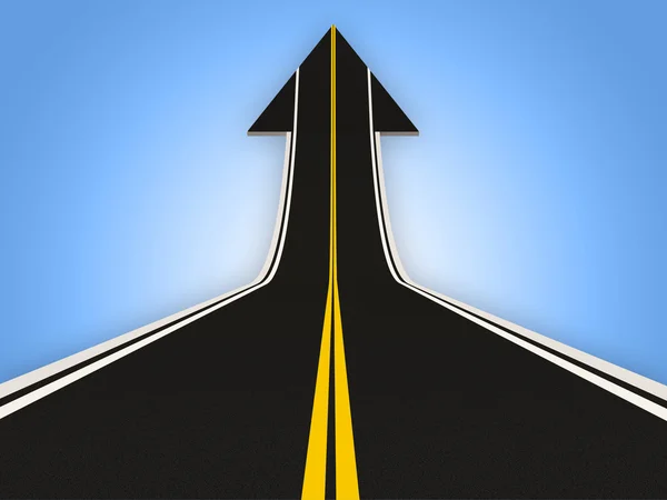 矢印 (成功の概念の形で道路) — ストック写真