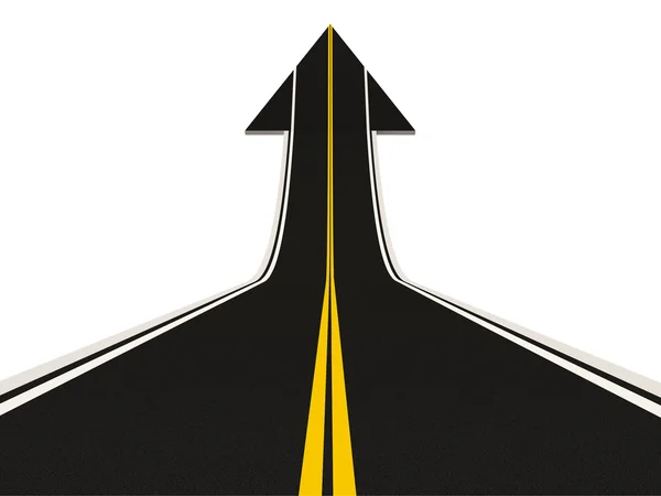 Strada a forma di freccia isolato su sfondo bianco (Concetto di successo ) — Foto Stock
