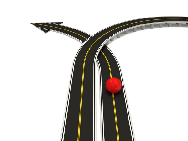 Streszczenie ilustracja asfaltowej drogi w kształcie strzałki (sukces koncepcji) — Zdjęcie stockowe