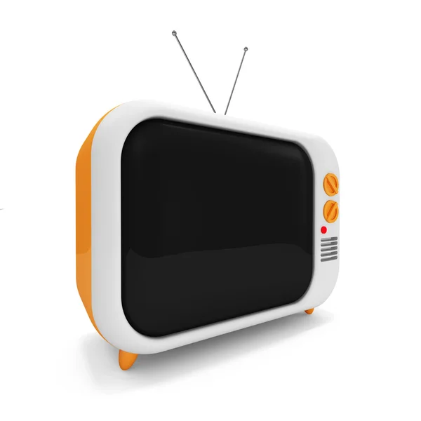 Ρετρό tv σε άσπρο φόντο — Φωτογραφία Αρχείου