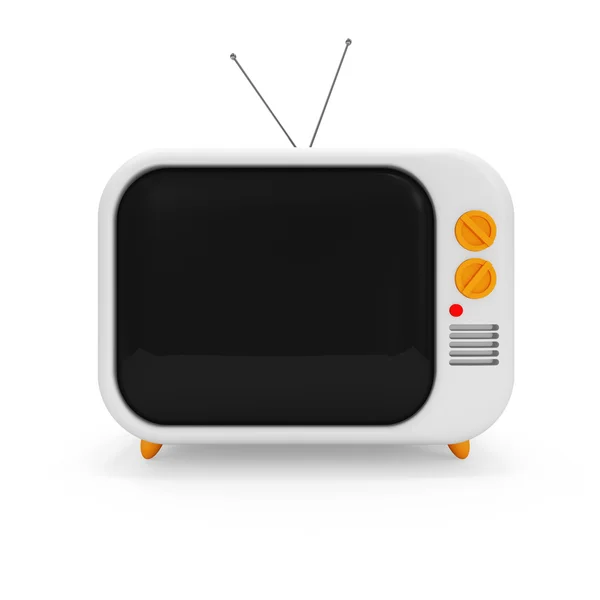 Ρετρό tv σε άσπρο φόντο — Φωτογραφία Αρχείου