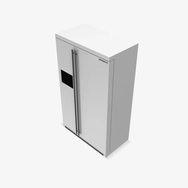 Moderner Kühlschrank auf weißem Hintergrund — Stockfoto
