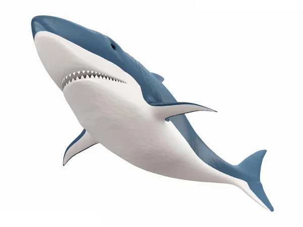 Tiburón 3d aislado sobre fondo blanco — Foto de Stock
