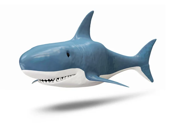 3d tubarão isolado no fundo branco — Fotografia de Stock