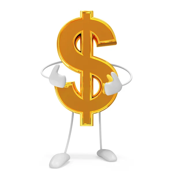 Dollar Sign Personage isolated on white background — Stock Photo, Image