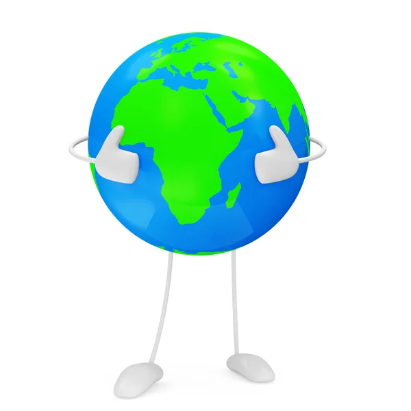Earth Globe Personage isolated on white background — Stock Photo, Image