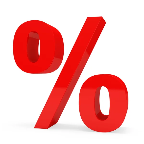 stock image Red Percent Sign over white background