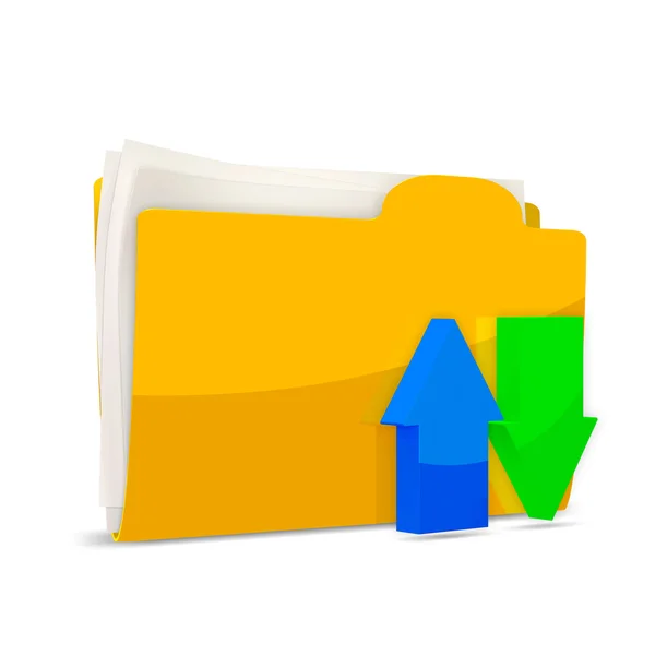 Folder with arrows isolated on white background — Stock Photo, Image