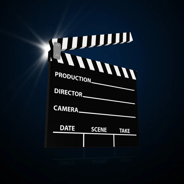 Abstracte illustratie van cinema klap met spotlight — Stockfoto