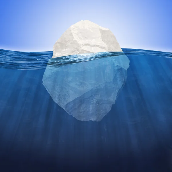 Streszczenie ilustracja góry lodowej pod wodą — Zdjęcie stockowe