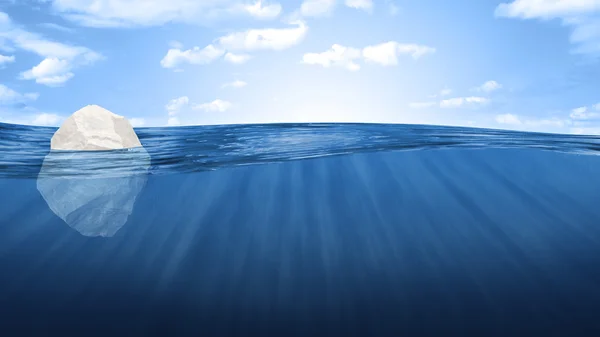 Streszczenie ilustracja góry lodowej w Oceanie pod wodą — Zdjęcie stockowe