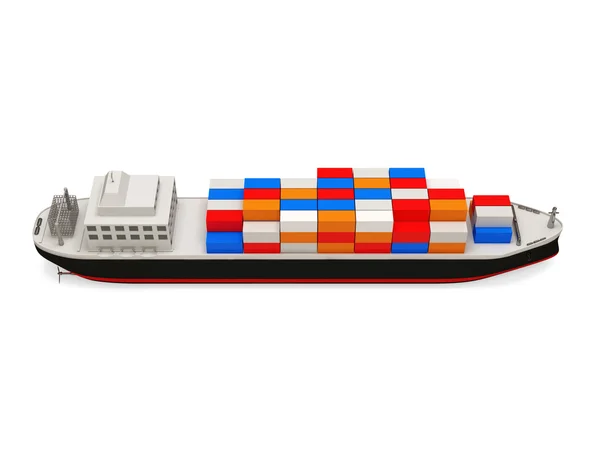 Rakományt szállító tartályhajó fehér háttér — Stock Fotó