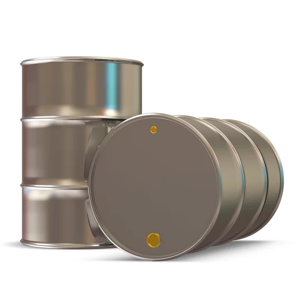 Metal Barrels on white background — Stock Photo, Image