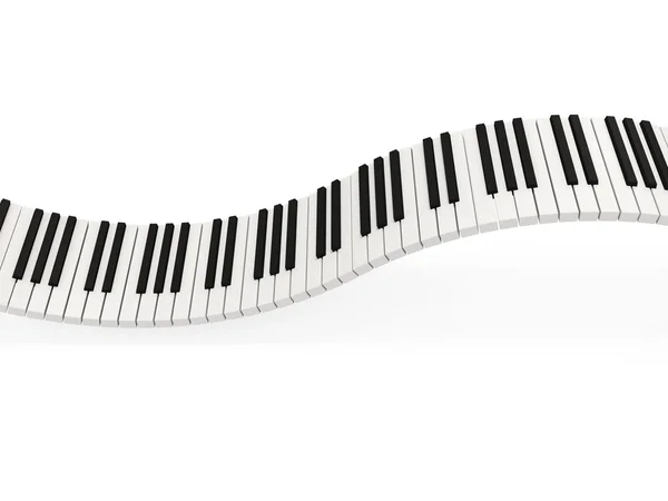 Tasti astratti per pianoforte su sfondo bianco — Foto Stock