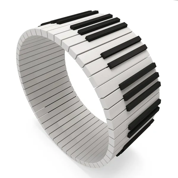 Tasti astratti per pianoforte su sfondo bianco — Foto Stock