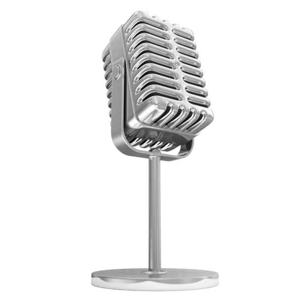 Retro kovový mikrofon izolovaných na bílém pozadí — Stock fotografie
