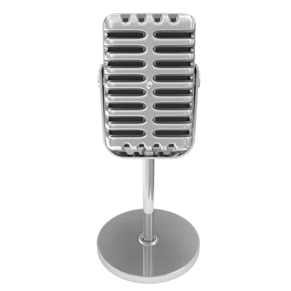 Retro mikrofon metalicznej na białym tle — Zdjęcie stockowe