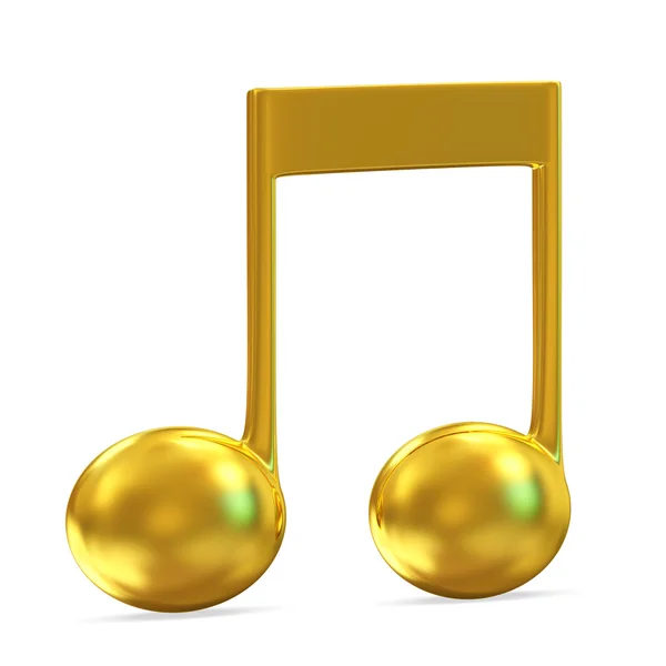 Złota nuta muzyczna na białym tle — Zdjęcie stockowe