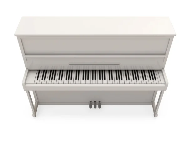 Białe klasyczne pianino na białym tle — Zdjęcie stockowe