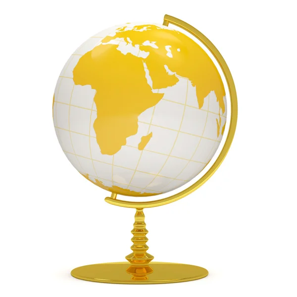 Golden Globe on white background — Stock Photo, Image