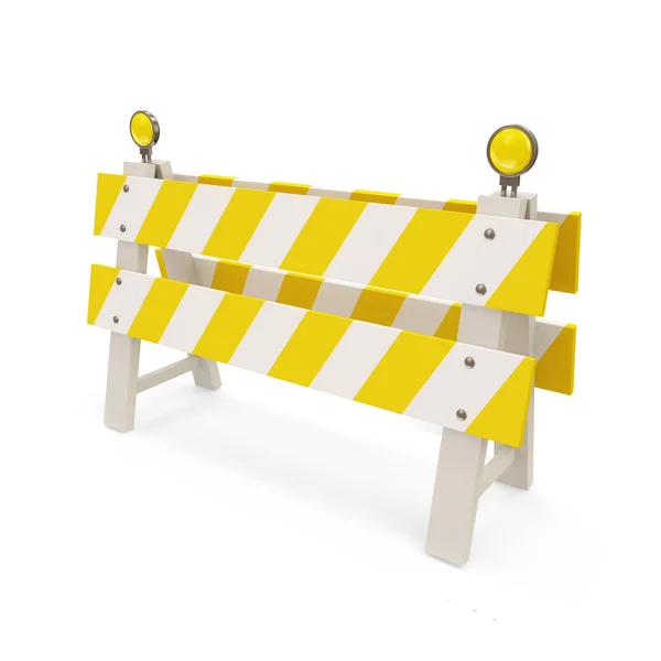 Road barriär på vit bakgrund — Stockfoto