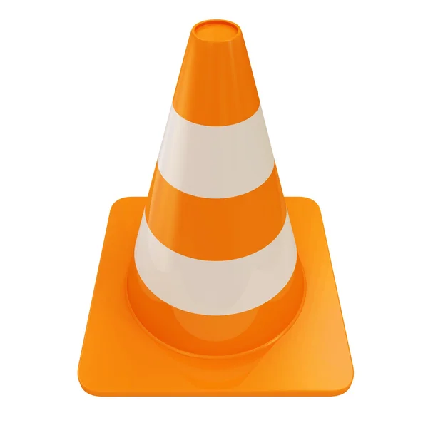 Cone de tráfego isolado no fundo branco — Fotografia de Stock