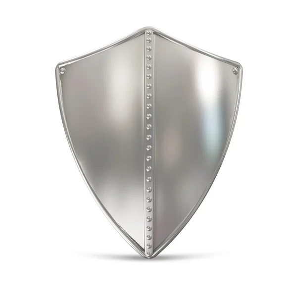 Escudo de metal sobre fundo branco — Fotografia de Stock