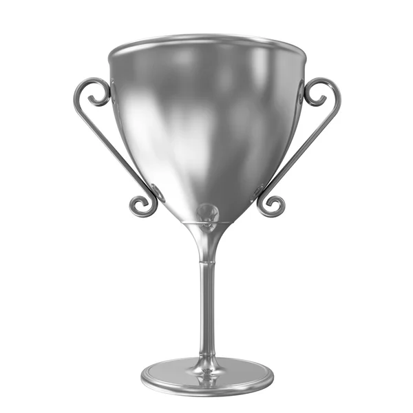 Taça de prata isolada sobre fundo branco — Fotografia de Stock