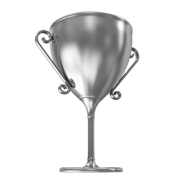 Taça de prata isolada sobre fundo branco — Fotografia de Stock