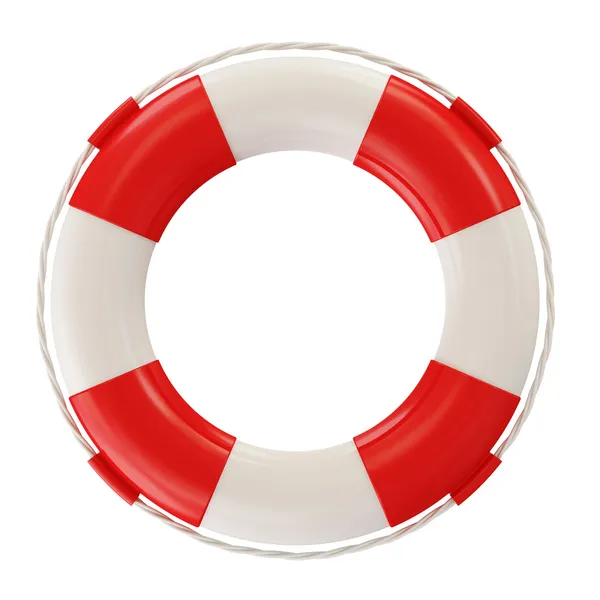 Roter Rettungsring isoliert auf weißem Hintergrund — Stockfoto