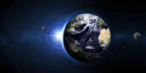 Abstraktní ilustrace Armageddon - planety Země katastrofou — Stock fotografie