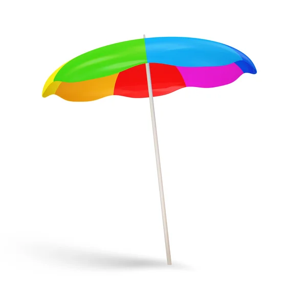 Paraguas de playa colorido aislado sobre fondo blanco —  Fotos de Stock