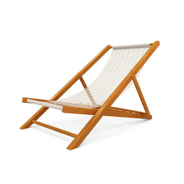 Wooden Beach Chair on white background — Stock Photo, Image