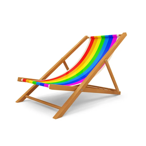 Sedia da spiaggia in legno su sfondo bianco — Foto Stock