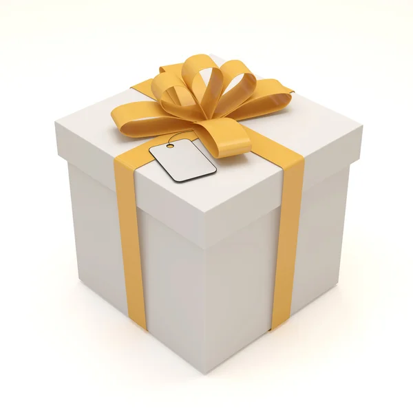3D-Geschenkbox isoliert auf weißem Hintergrund — Stockfoto
