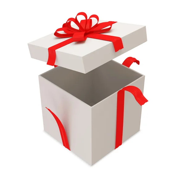 Otwarte pudełko prezent izolowany na białym tle — Zdjęcie stockowe