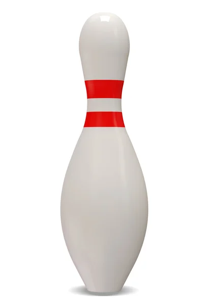 Spilla da bowling 3d su sfondo bianco — Foto Stock