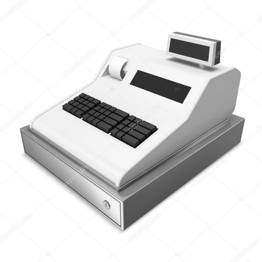 Cash Register isolated on white background