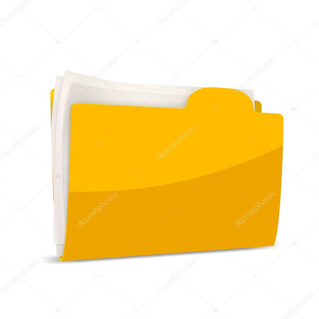 Golden Folder isolated on white background
