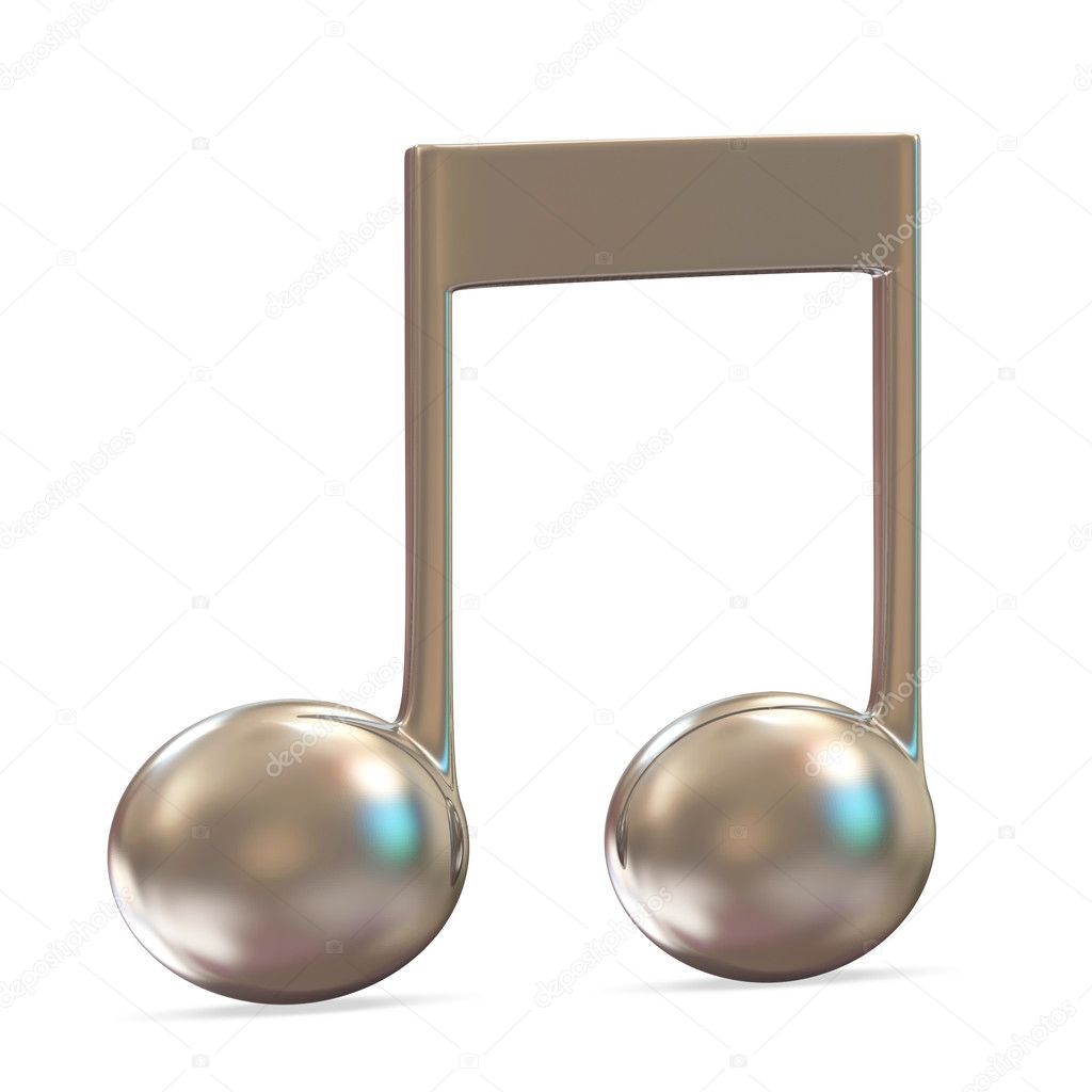 Silver Music Note на белом фоне — Стоковое фото © rasslava 10653304