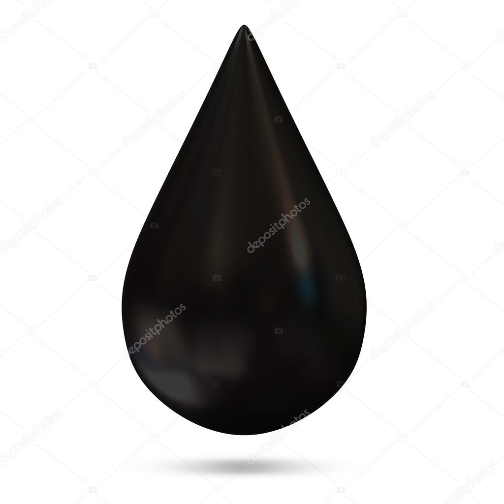 Oil Drop on white background (Black Gold Concept)
